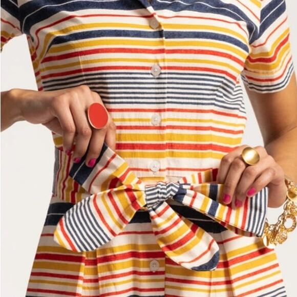 FRANCES VALENTINE Bella Dress Regatta Stripe Medium - Picture 3 of 13